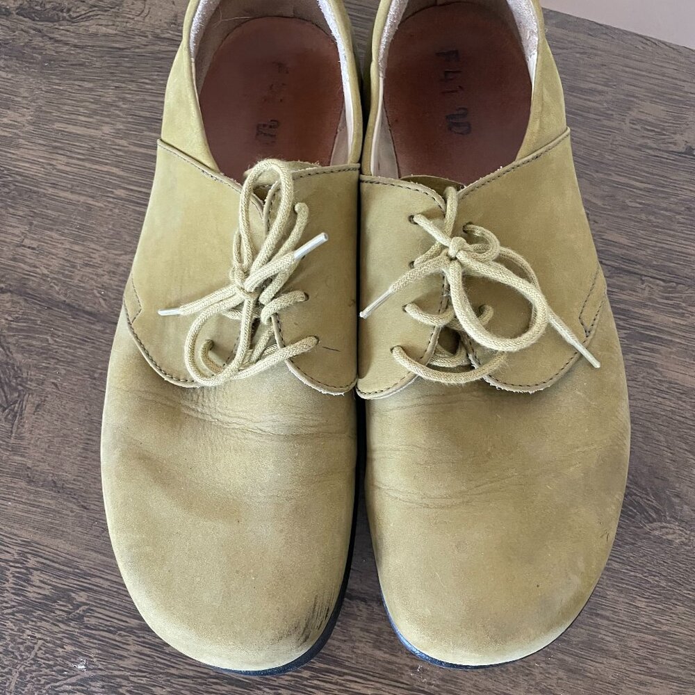 Super cute mustard yellow suede oxfords- (Merrell?)